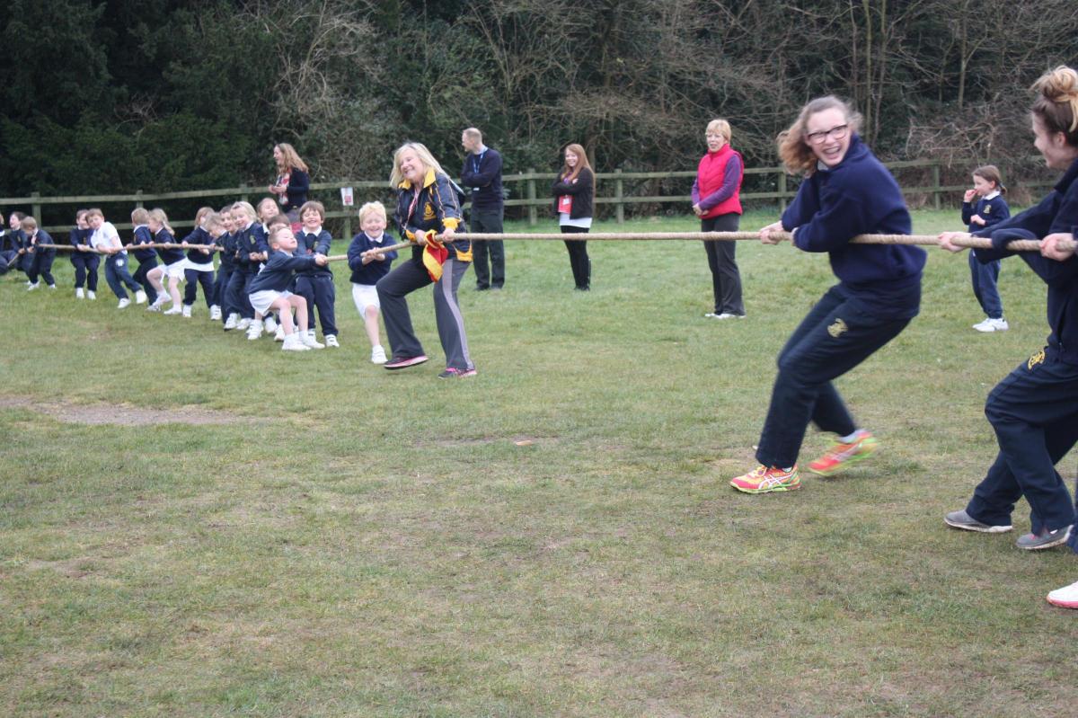 Children at Heathfield School, in Wolverley Road, enjoyed a tug of war for Sport Relief