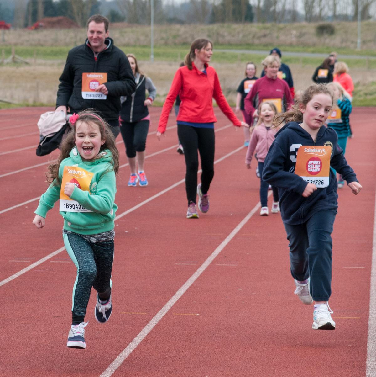 Residents take part in the Sainsbury's Sport Relief Stourport Mile