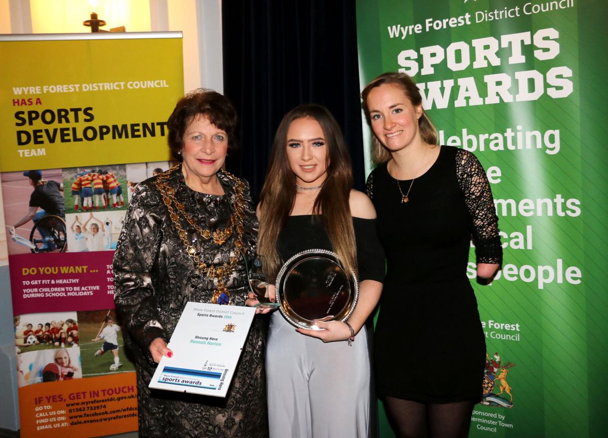 The Unsung Hero of the Year award was handed to Hannah Horton, pictured with Cllr Mary Rayner and Claire Cashmore MBE