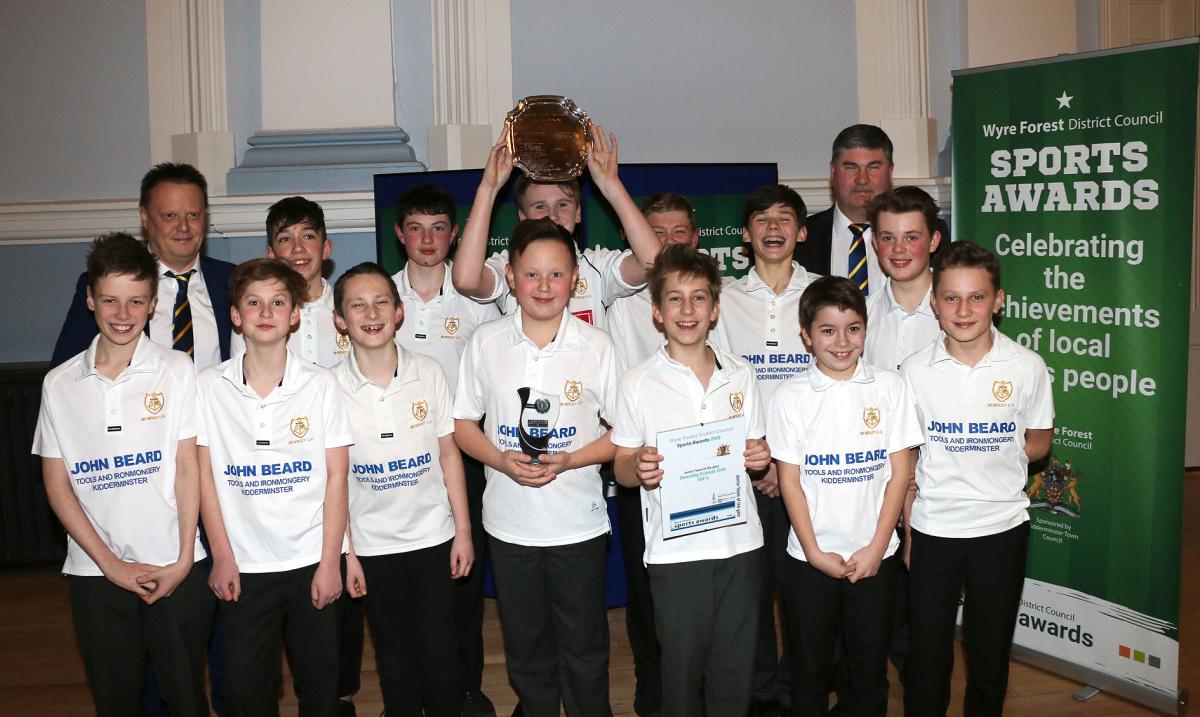 Bewdley Cricket Club's Under 12's won Junior Team of 2016
