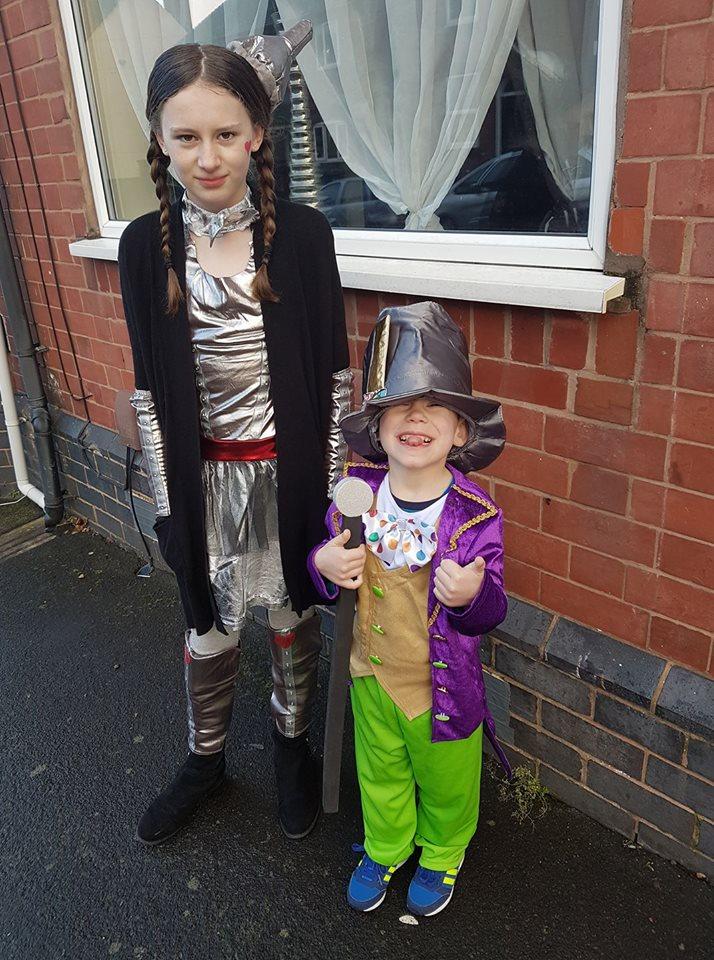 Keeley Murphy, 11, and Harry Knight, 5, from Offmore Primary School