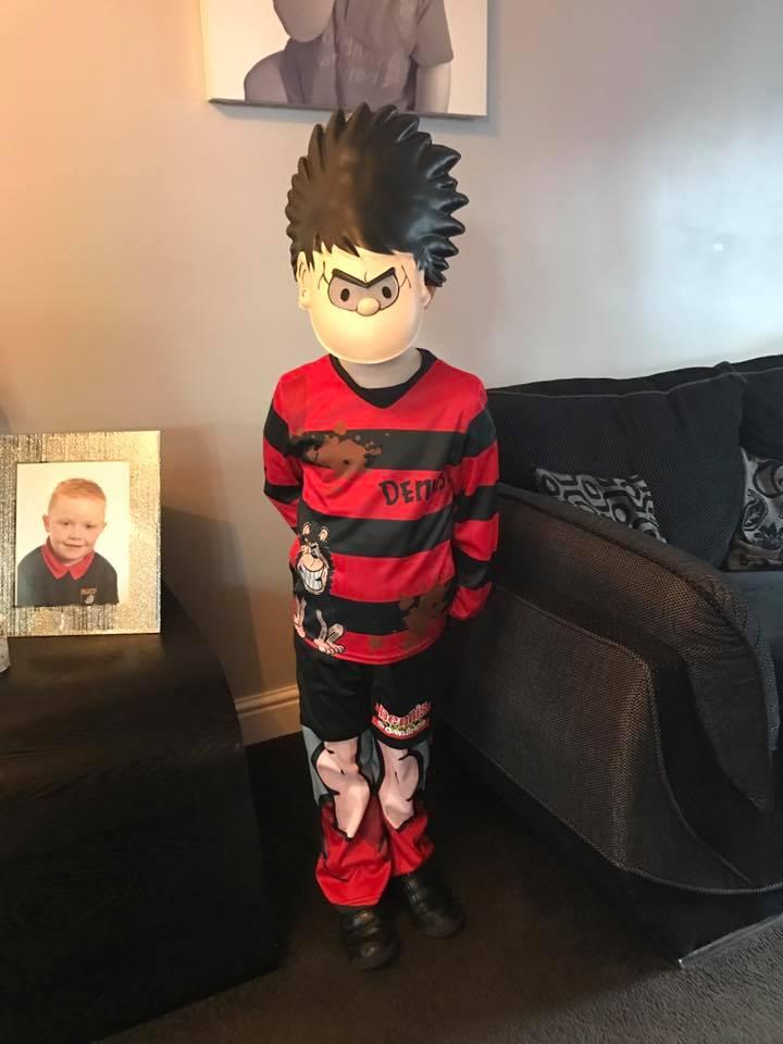 Alfie Dixon, 5, from Franche Primary School, as Dennis the Menace