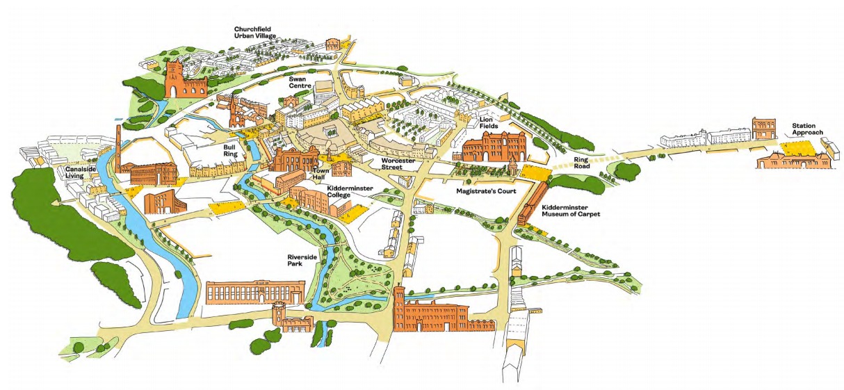 A new vision for Kidderminster town centre has been revealed. HemingwayDesign/ Wyre Forest District Council 