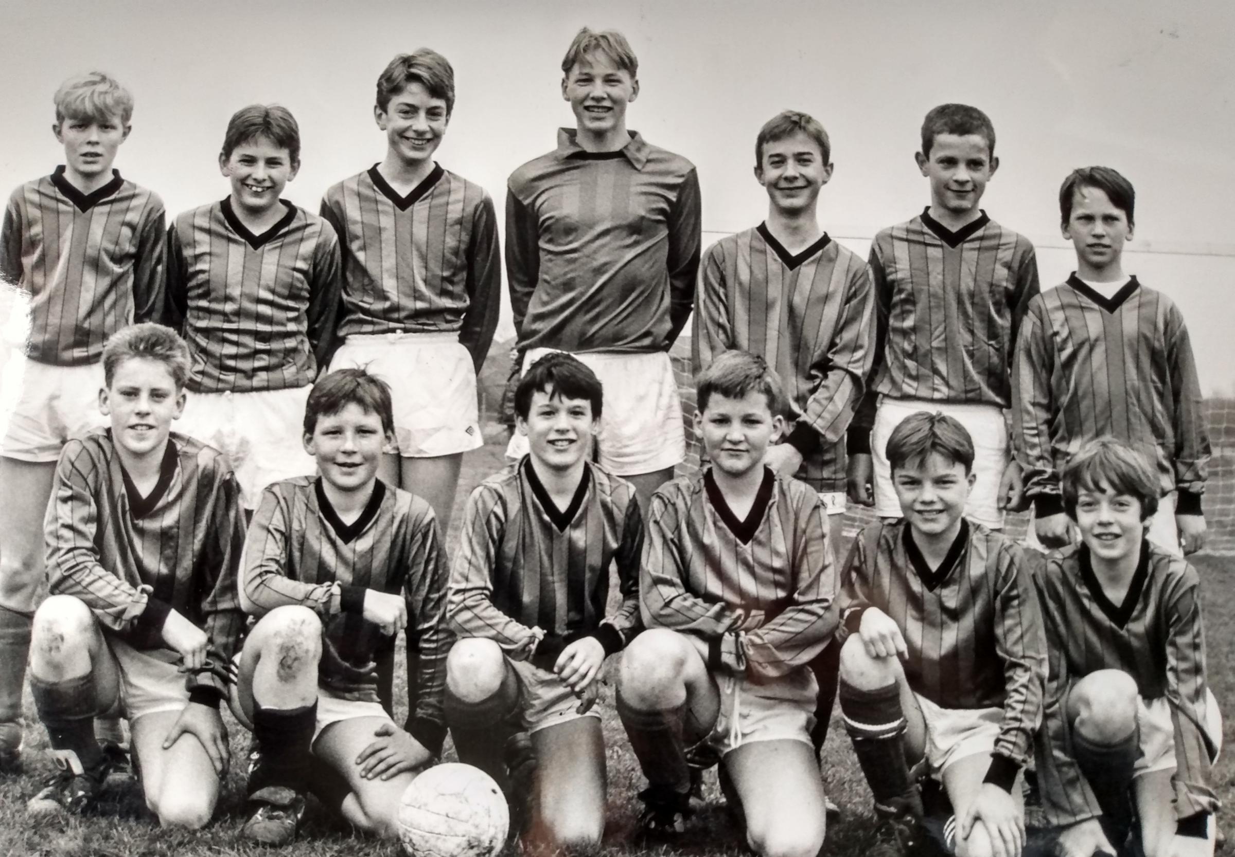 Nunnery Woods U-13s footballers in March 1991