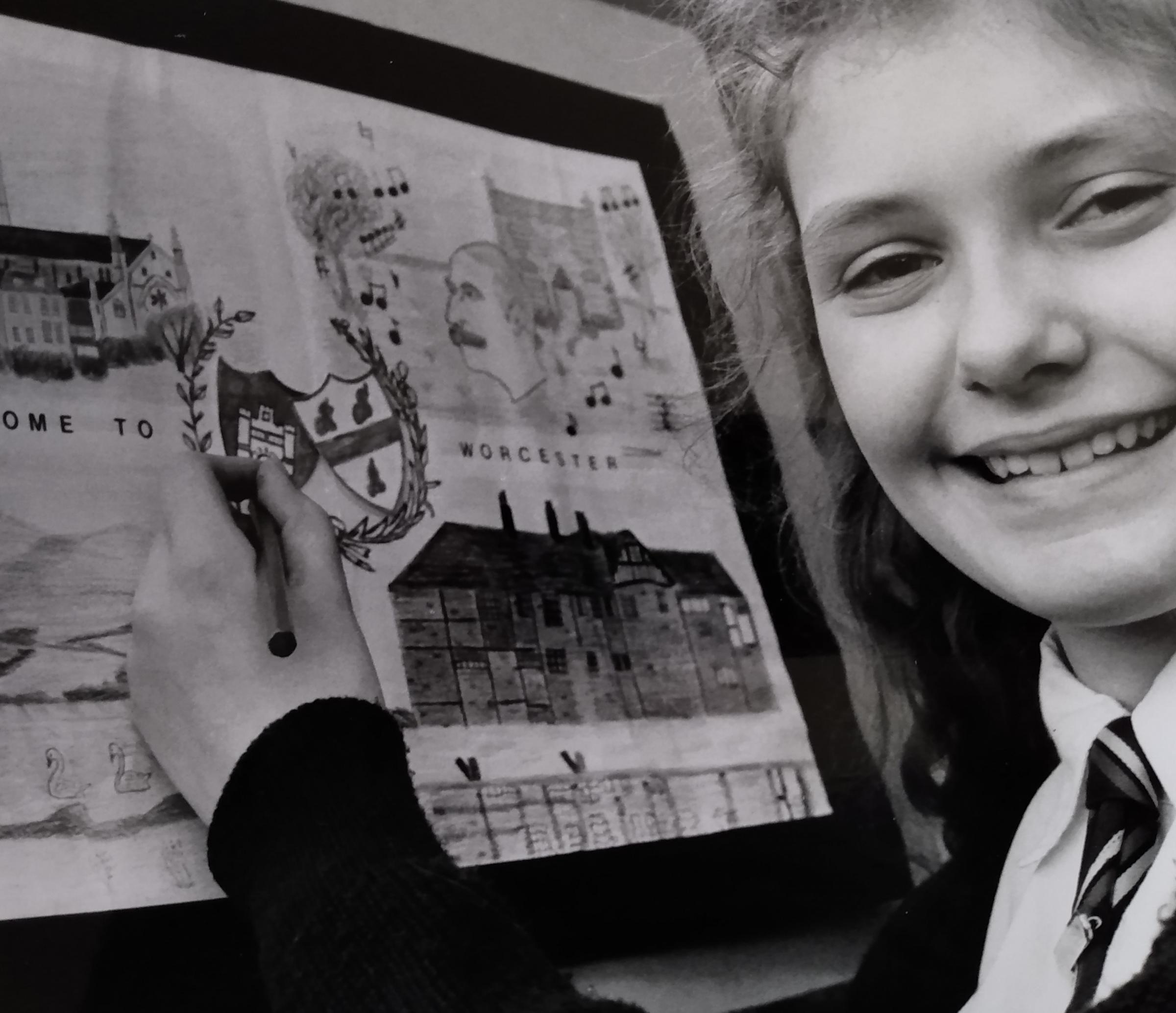 January 1992 and Angela Huckridge, 12, won the Lychgate Painting competition to design a poster to welcome visitors to Worcester