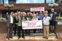 Stop Lea Castle Farm Quarry campaigners celebrate outside County Hall