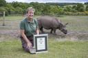Nicola Anslow, Education Manager at West Midland Safari Park, celebrates winning ‘Best Wildlife 
Attraction’ at the School Travel Awards.