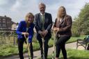 Environment Minister Rebecca Pow, Wyre Forest MP Mark Garnier and Emily Bourne, deputy mayor of Bewdley