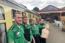 Brandon Keechan, Scott Tyler, Christine Nicholls and Fiona Moore of St John Ambulance Kidderminster unit at the Severn Valley Railway