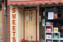 The Sweet Jar boarded up after the break-in