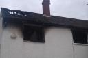 The aftermath of the fire on Coronation Way, Kidderminster