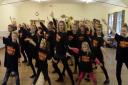 KEEP DANCING: Zennor McGuire and the participants of the Tapathon 2014 at Zennor's Dance and Musical Theatre Academy.