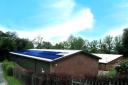 Going solar: A mock-up of the solar thermal installation at Abberley Hall School.