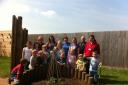 Green fingered: Parents and teachers with pupils, from left, Samuel Harris, 3, Amy Fleming, 10, Marshall Wilding, 8, Katie Turner,10, Leah Wilding, 6, Jamie Dudley, 8, Archie Brooks, 8, Jack Harris, 5, Millie Walker, 8, Samuel Dudley, 4, Lucian Lawson,5.