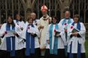 Lay Ministers: From left, front, Christine Clarke, Bayton, Elaine Voice, St Chad’s, Kidderminster, Julia Quinn, Areley Kings, Barbara Fauset, Bewdley and back, Karen Chaplin, Paul Kemp, Bishop David and Peter Stansbie.
