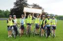 Charity cycle: Abberley Hall pupils get ready to take on the challenge.
