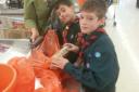 Scouters from the 11th Kidderminster Scout Group Broadwaters doing their bit