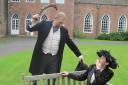 WHODUNNIT: Actors Jonathan Darby and Sarah Gillam preparing for this year's murder mystery evenings at Hartlebury Castle.