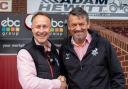 Manager Phil Brown and Harriers owner Richard Lane.