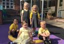 Reception children at Hartlebury CE Primary School