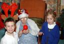 Joining generations: Marlpool first pupils Oliver Dobbins and Katana Blockley, both five, are pictured entertaining 100-year Brydon House resident, Francis Deakin.