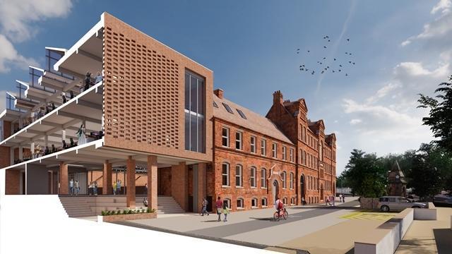 Artists impression of what the front of the former magistrates' court in Kidderminster could look like in the future