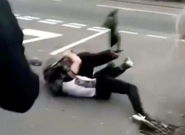 Street brawl in Kidderminster. Photo: SWNS