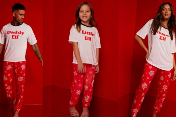 Kidderminster Shuttle: Boohoo's matching family Christmas pyjamas.