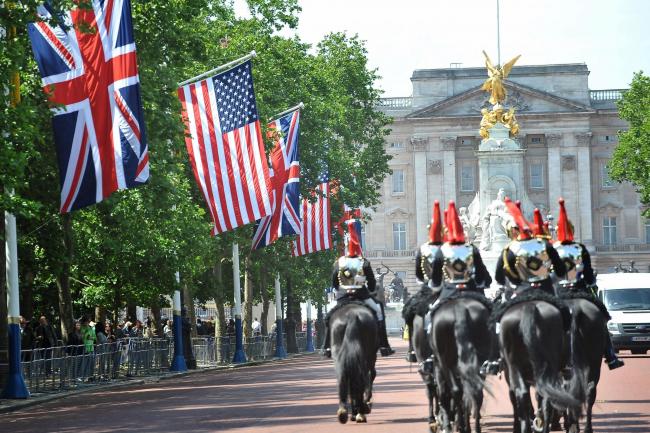 UK and US flags on The Mall (Ian Nicholson/PA)