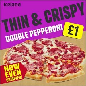 Kidderminster Shuttle: Thin and Crispy Double Pepperoni Pizza. Credit: Iceland