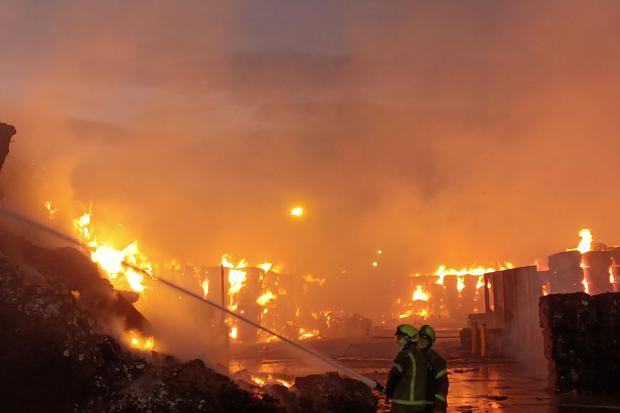MASSIVE: The fire at Nechells site, Birmingham. Photo: West Midlands Fire