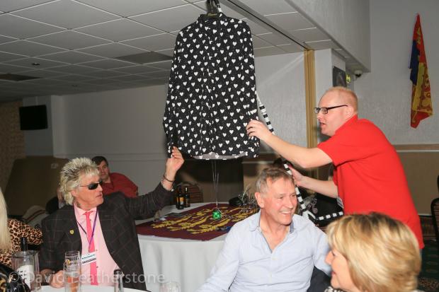 Kidderminster Shuttle: The auctioned Rod Stewart shirt was purchased at a Rock Stewart fan club charity auction.  Photo: Hansons