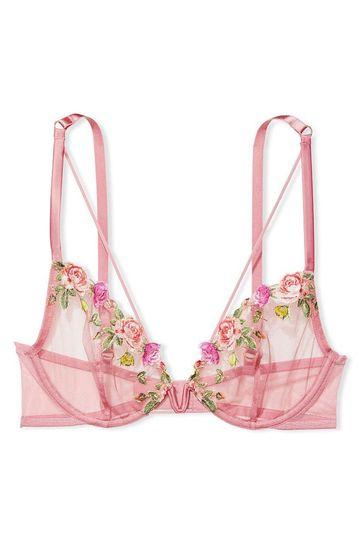Kidderminster Shuttle: Very Sexy Unlined Rose Embroidered Demi Bra. Credit: Victoria's Secret