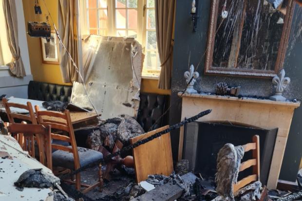 Glass bottle thought to have caused devastating fire at countryside pub