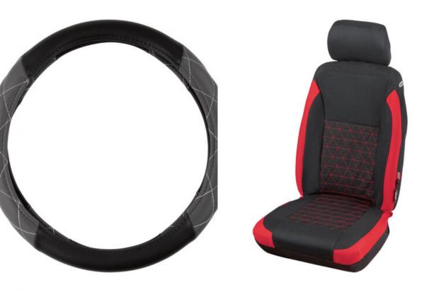 Kidderminster Shuttle: Steering Wheel Cover and Car Seat Cover (Lidl/Canva)