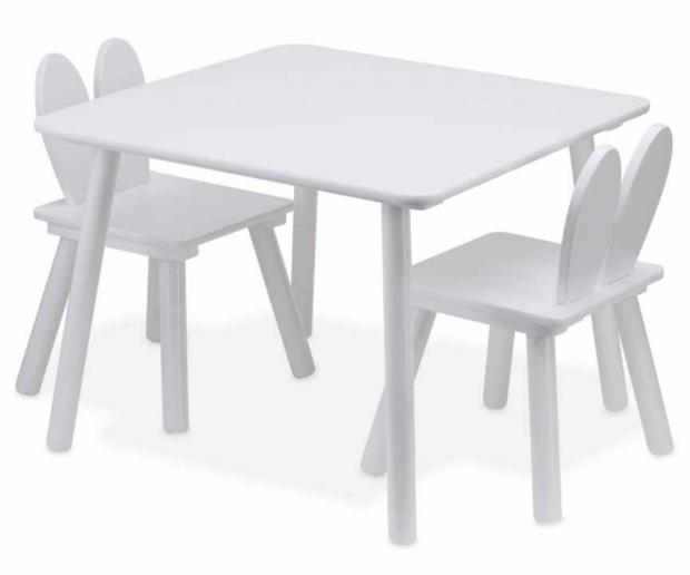 Kidderminster Shuttle: Kids’ Wooden Table and Chairs Set (Aldi)