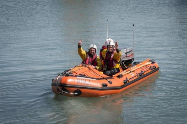 Fishguard RNLI inshore lifeboat crew rescued the stricken boat. Picture: Johnny Morris