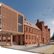 Artists impression of what the front of the former Magistrates Court in Kidderminster could look like in the future.