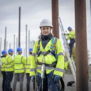 Openreach engineer with apprentices