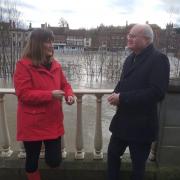 Councillor Geraghty with Mary Long-Dhonau OBE in Bewdley. Photo: Worcestershire County Council.