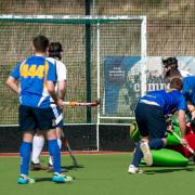 Action from Stourport men's 1st XI 8-0 victory over North Stafford. Photograph by Mark Stanley