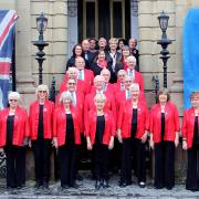 Choir members outside Kidderminster Town Hall