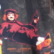 Memorial: Street artist Dom Dunlea’s depiction of Johnny the Cobbler.