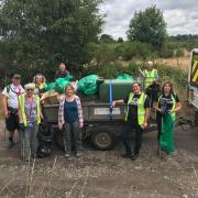 Litter pickers at Hartlebury Common