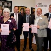 Cultural champions: From left, Bewdley Festival Director, Jenny Paddock, Cynthia Pearson, Culture Minister, Ed Vaizey, Roger Key, Dale Parmenter and Colin Hill.