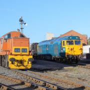 Two of the SVR's diesel locomotives, Teddy Bear and Ark Royal. Pic - Jason Hood