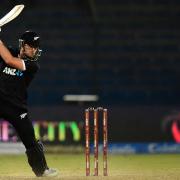 IN-FORM: Mitchell Santner in action for New Zealand as the Black Caps won their second ODI in Pakistan.