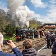 Southern Celeb - Taw Valley, A Column of steam appreciated by Crowds at the Gala. Photo: Jason Hood