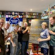 Lynn and Peter Nuttall (right) with members of Wyre Forest CAMRA