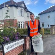 Councillor Ben Brookes litter picking